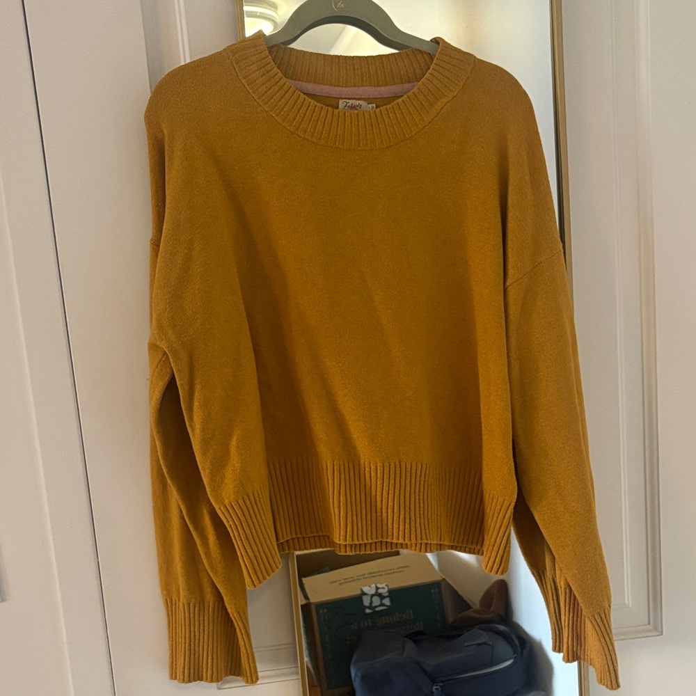 Faherty Mustard Crew Neck Sweater